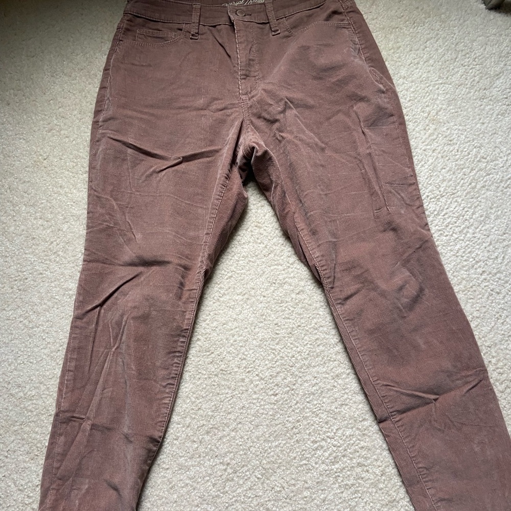 Pink Corduroy High Rise Skinny